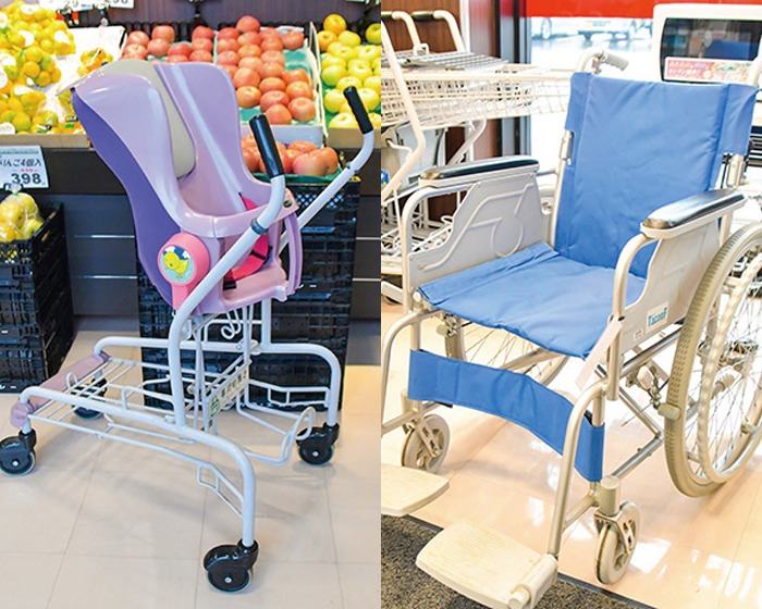 ファミリーカート、 車いすの設置