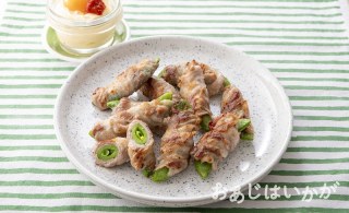 【5月】スナップえんどうの肉巻き焼き濃いマヨソース