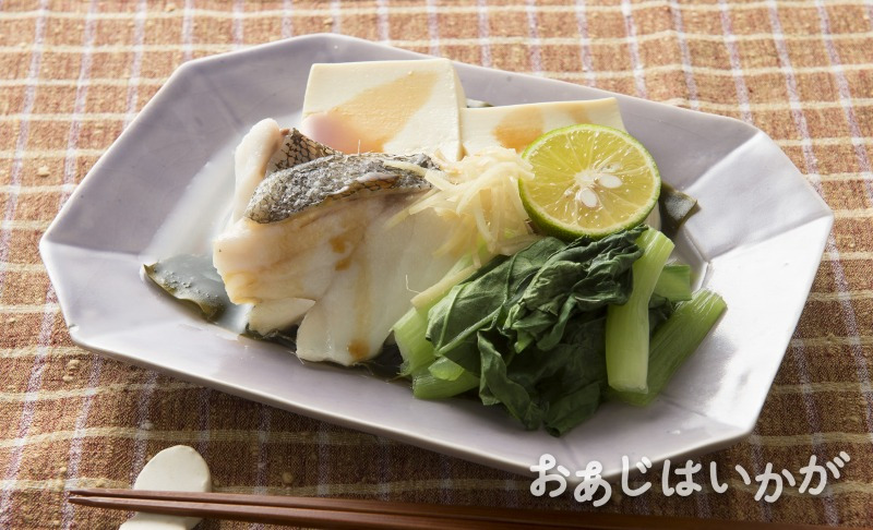 【1月】たらと豆腐、小松菜の酒蒸し
