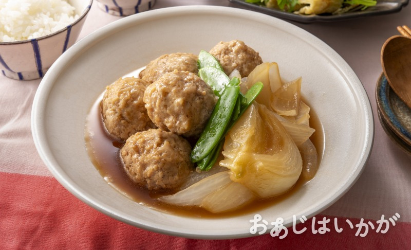 【2月】新玉ねぎと鶏だんごの煮もの