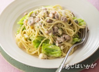 【3月特集】刺身と春キャベツのクリームスパゲッティ