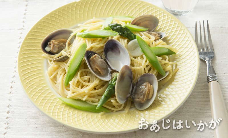 【5月】アスパラとあさりのスパゲッティ