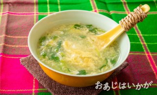 【6月】豆苗のかき玉スープ