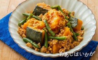 【7月特集】かぼちゃといんげんのピリ辛そぼろ炒め煮