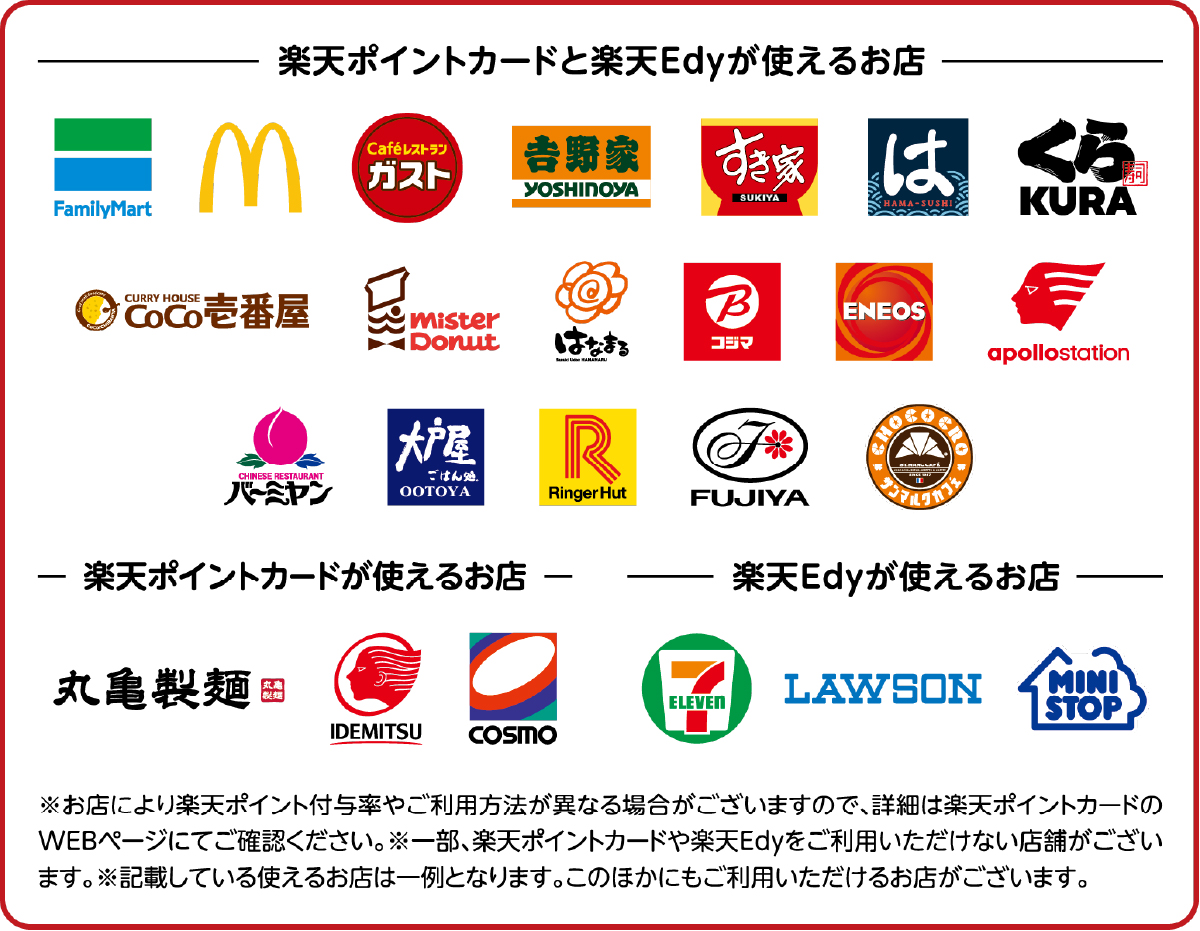 全国のお店で利用できる！